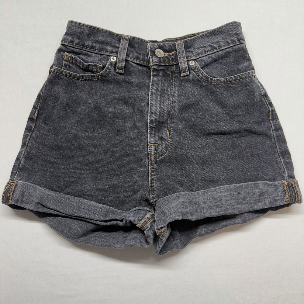 BDG‎ Urban Outfitters Mom High Rise Black Denim Shorts Size 24 Summer